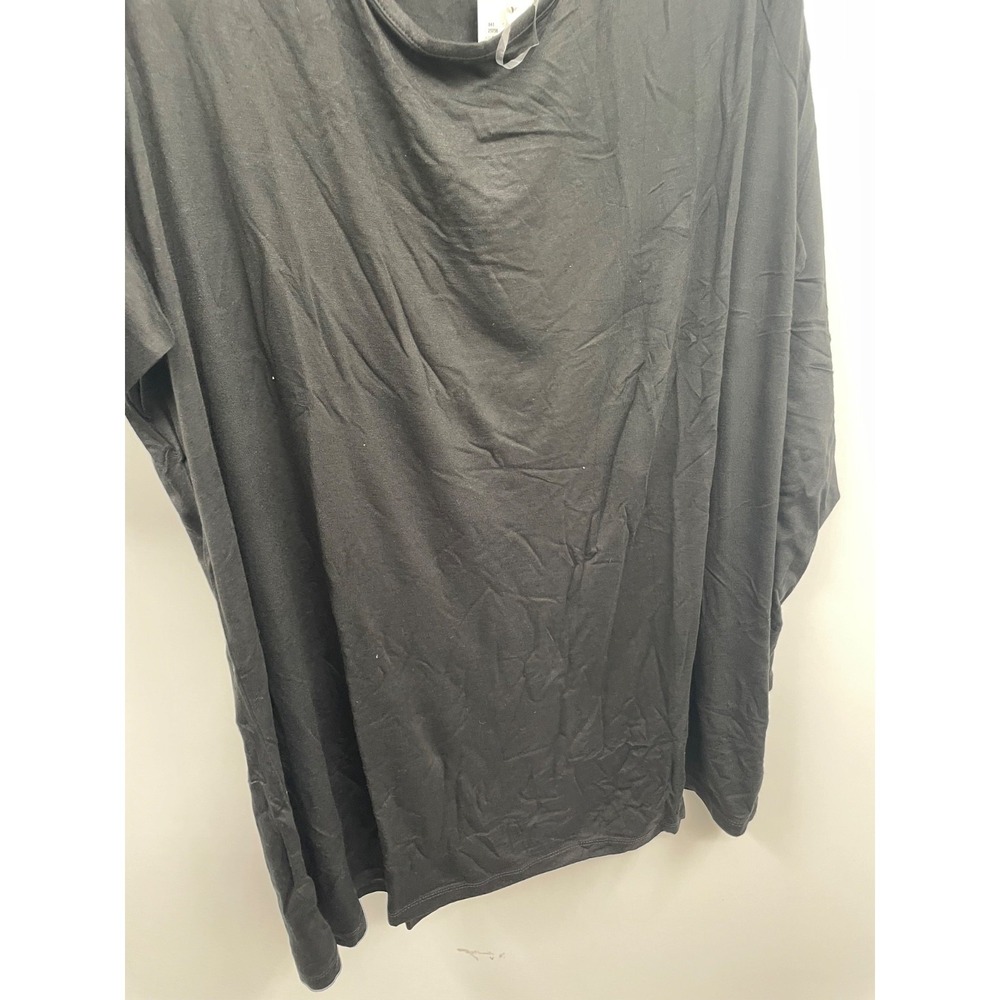 Ashley Stewart Top Womens 22/24 Black Stretch Long Sleeve Blouse Preppy Boho NWT - Picture 7 of 11